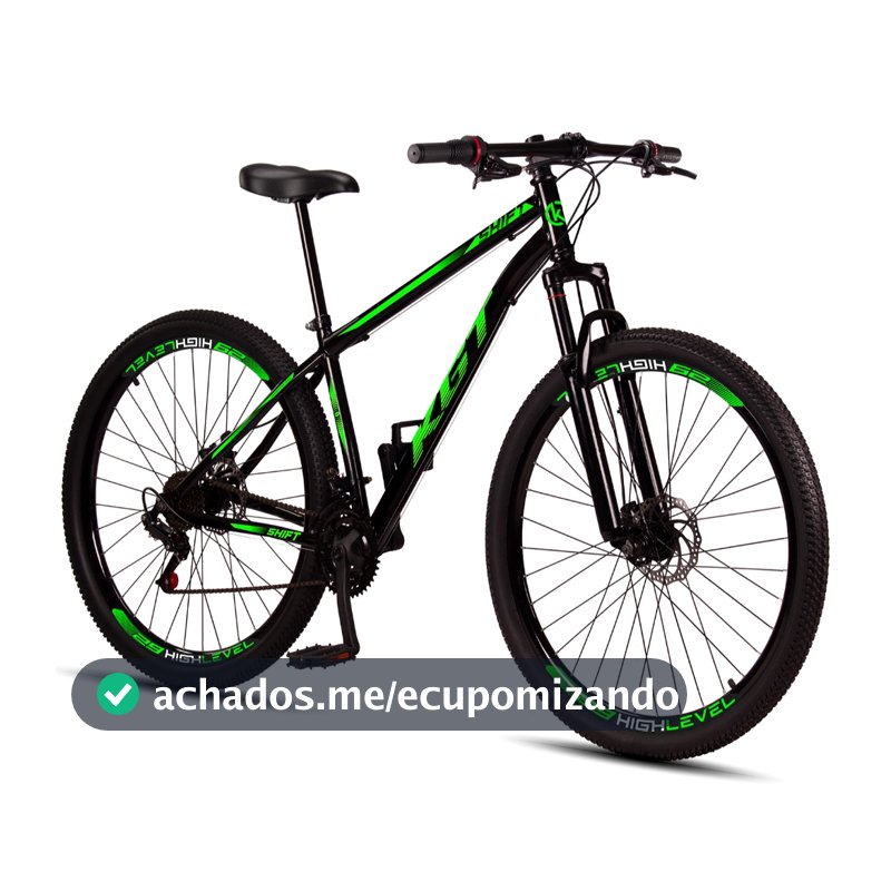 Bicicleta Aro 29 KGT Shift Aço Carbono Freios a Disco 21 Marchas Suspensão Diant