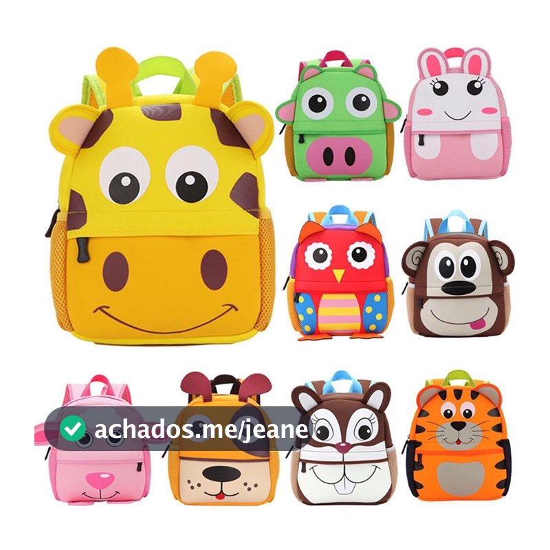 Mochila Escolar Infantil Menino Menina - Animais