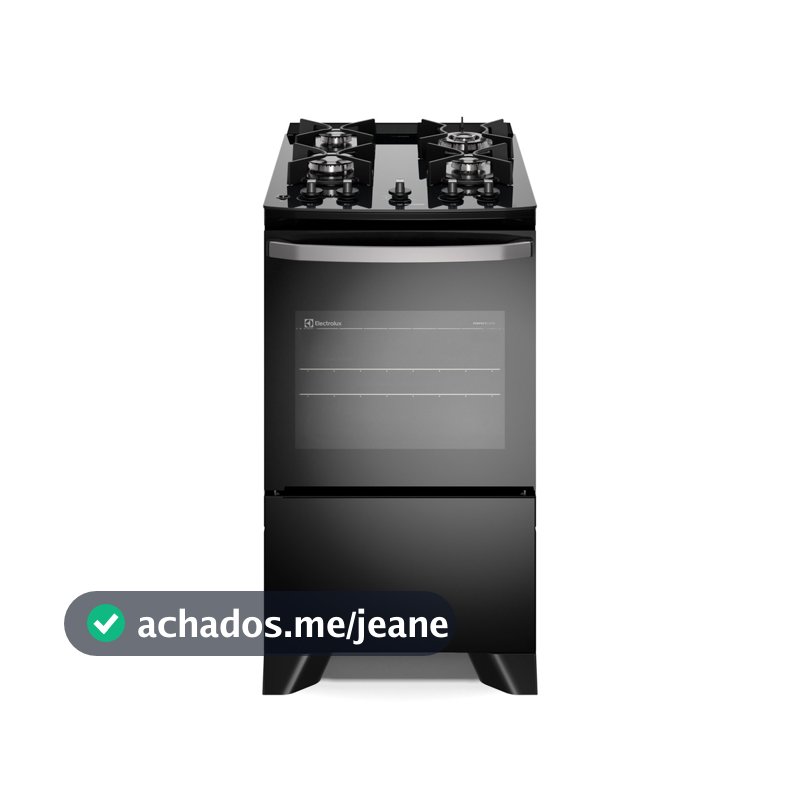 Fogão 4 bocas Electrolux Preto Efficient Mesa Vidro, Tripla Chama e PerfectCook (FE4GB)
