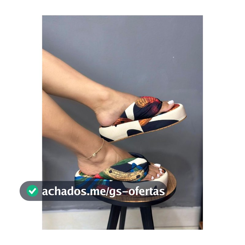 Sandália Feminina Farm Dedinho Flat Blogueira da Moda Estampa Verão