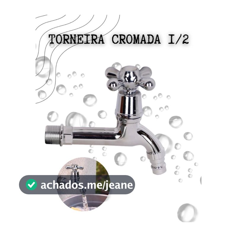 Torneira Cromada 1/2 Utilidade Para Cozinha Lavanderia Garagem Quintal