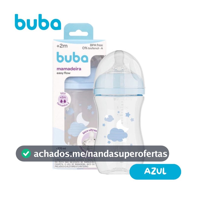 Mamadeira Buba Infantil 270ml Easy Flow Anticólica +2m