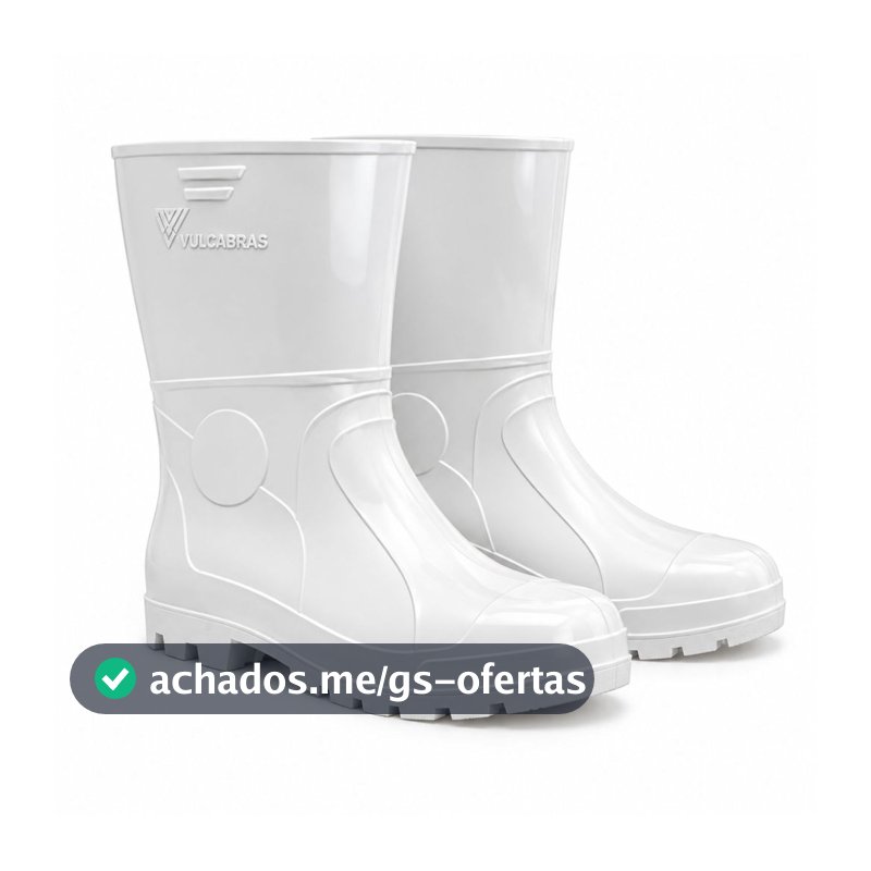 Bota Galocha Pvc Branca Cano Médio Vulcabrás Com Forro Epi Proteção Impermeável Cozinha Açougue Frigorifico