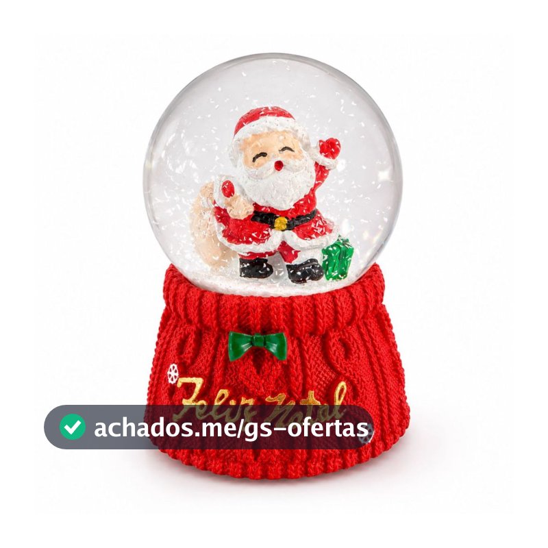Decoração de Natal Globo de Neve Natalino com LED - 6,5 cm