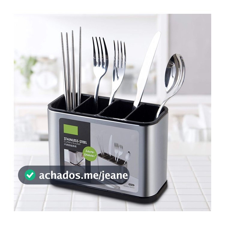Porta Talheres Escorredor Aço Inox Vazado Pia Cozinha