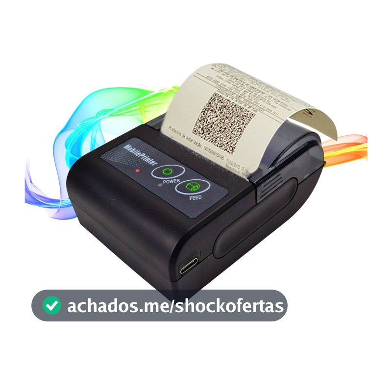 Mini Impressora 58mm Portátil Para Ifood Bluetooth Térmica Android Ios Celular Sem Tinta para Recibos