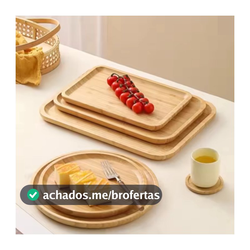 Kit Bandeja Redonda de Madeira MDF com Design Moderno