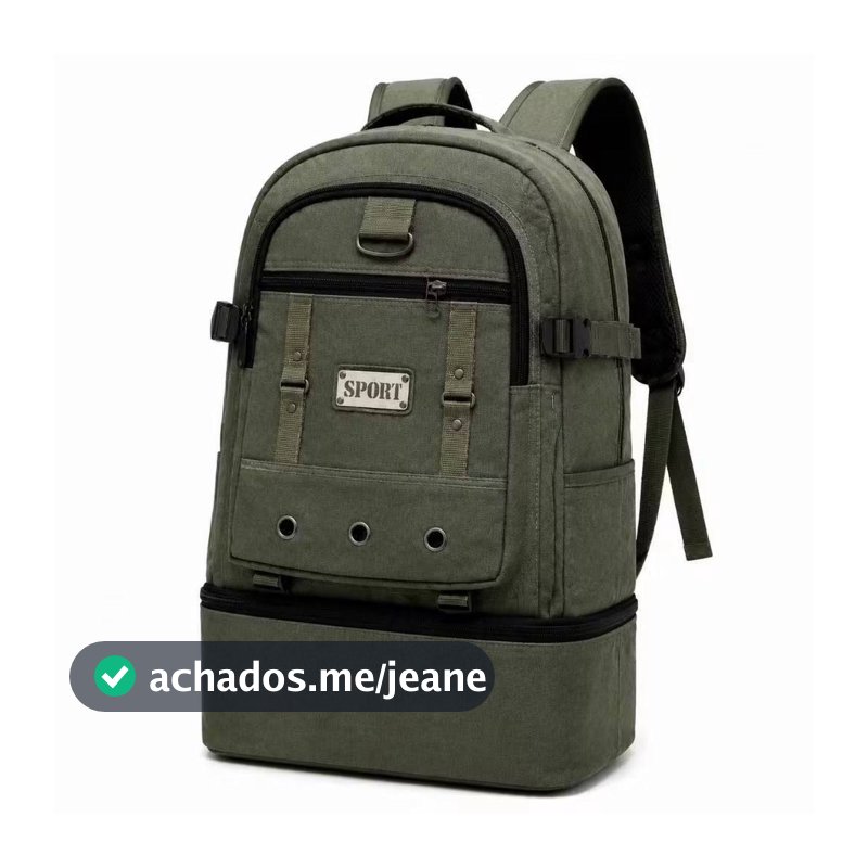 Mochila Grande 50 Litros Unisex Extensível Mochila de Lona