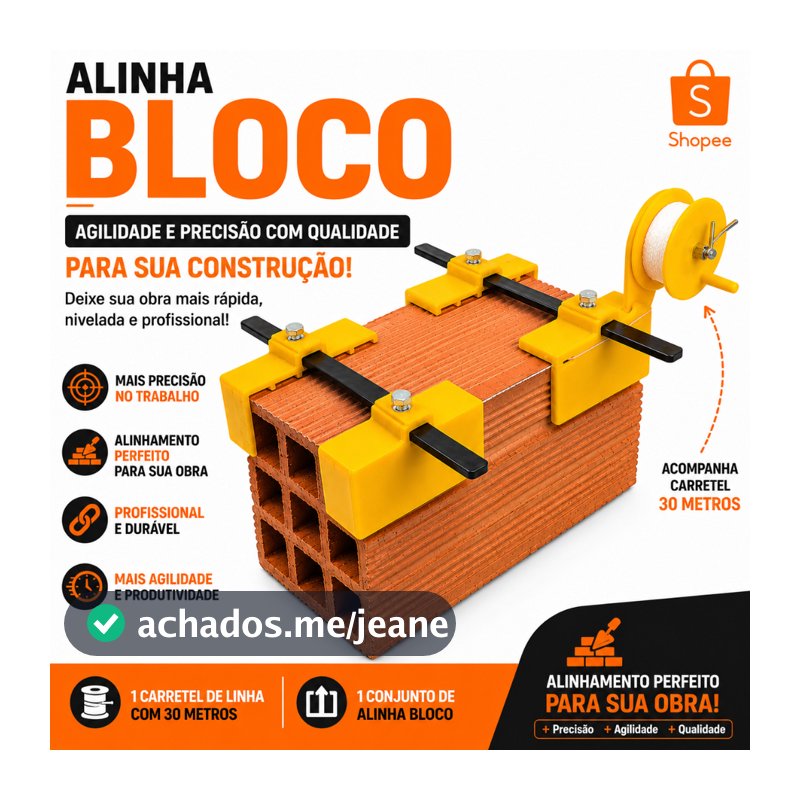 Alinha Bloco Gabarito Assentar Tijolos 30 metros Linha