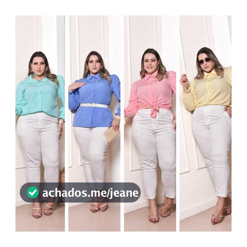 Camisa Social Femenina manga longa Plus Size Duna Lisa