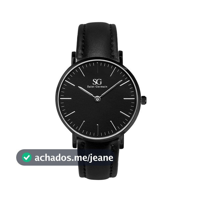 Relógio Masculino Couro Preto Saint Germain Murray Full Black 40mm Fundo Preto