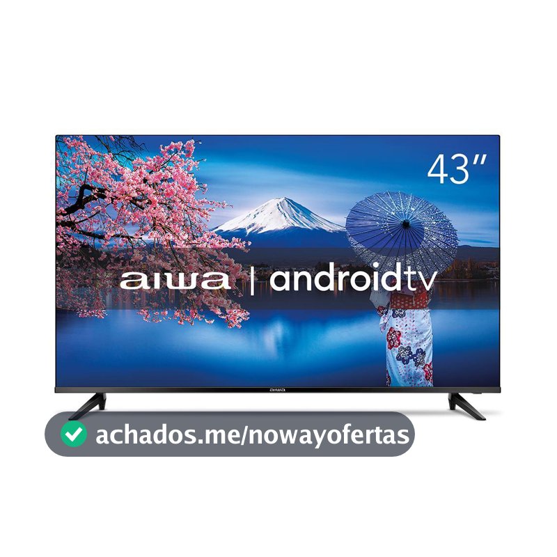 Smart TV AIWA 43” Android Full HD Borda Ultrafina HDR10 Dolby Áudio AWS-TV-43-BL-02-A