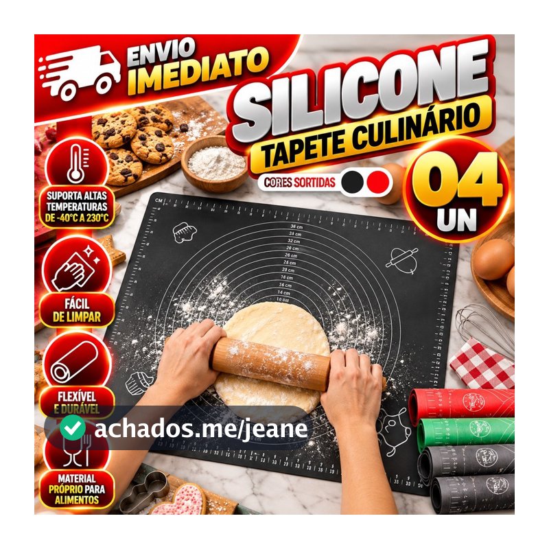 Conjunto Tapete Culinário De Silicone Antiaderente para Amassar Assar Grelhar Cozinha Utilidades