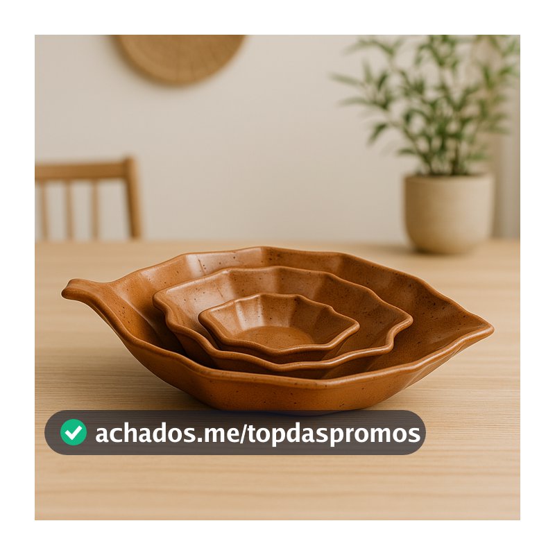 Kit Travessa Folha Romana Pequena Média Grande Cerâmica Louça Petiscos  Decoração Mesa Posta Festas Gourmet Restaurante