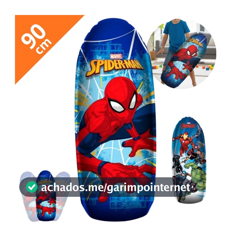 João Bobo Inflável 90cm Boneco Teimoso Grande Personagens Vingadores Brinquedo Infantil Combate