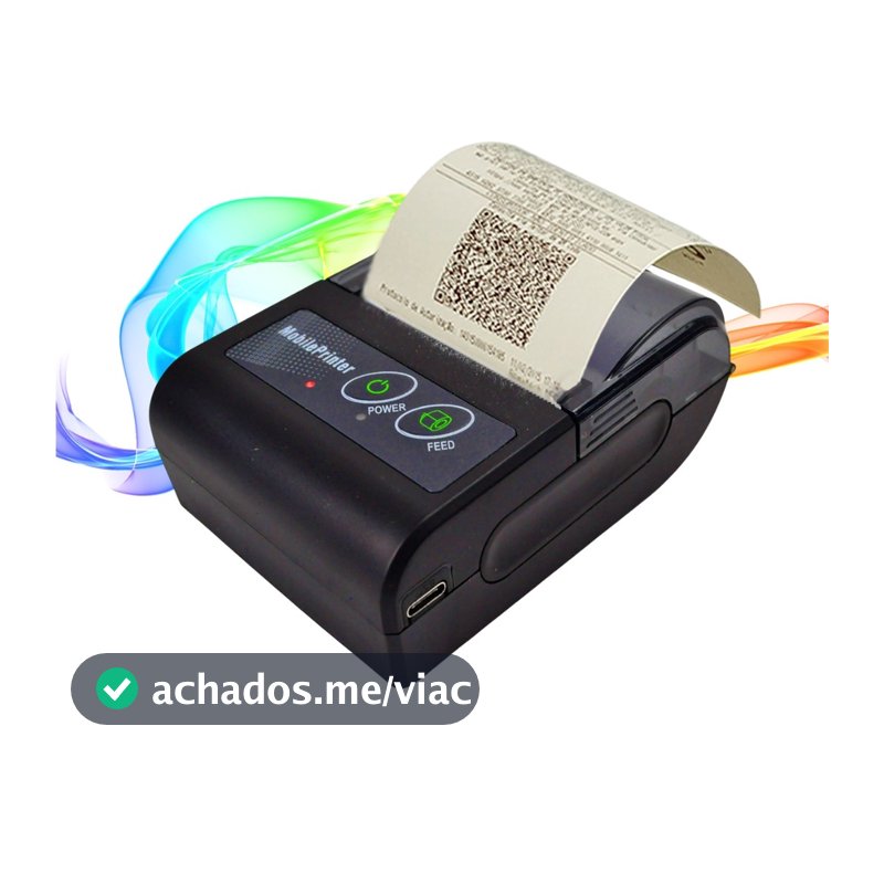 Mini Impressora 58mm Portátil Para Ifood Bluetooth Térmica Android Ios Celular Sem Tinta para Recibos