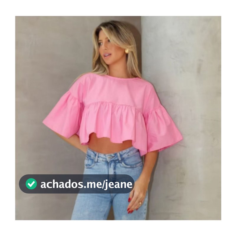 Blusinha Feminina Larga Franzida Cropped