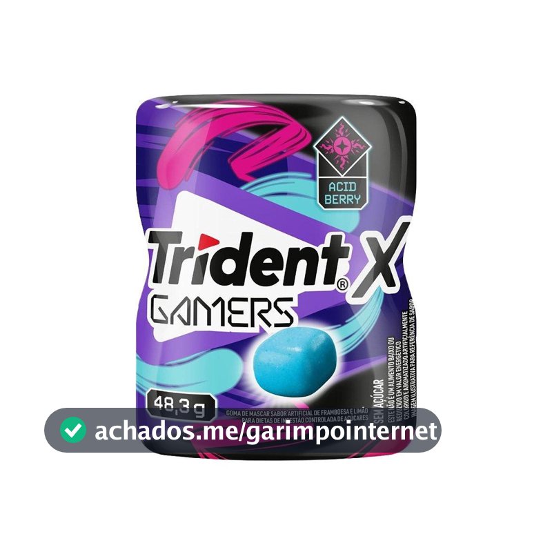 Chiclete Trident Acid Garrafa 48g - Caixa com 6 Unidades