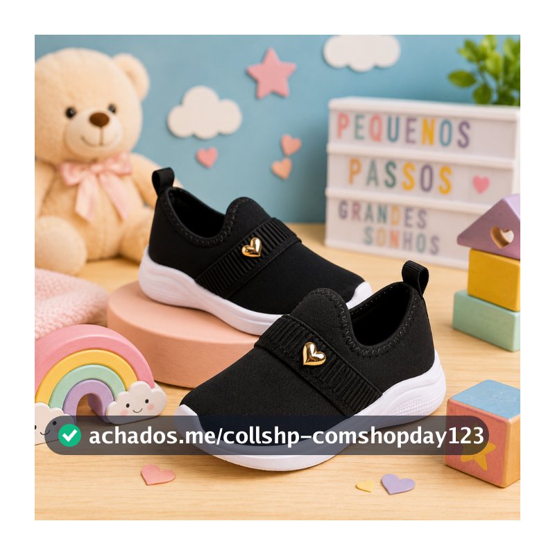 Tênis Feminino Infantil Meninas Calce Fácil Confortável Macio Leve Antiderrapante Dia Dai Promoção