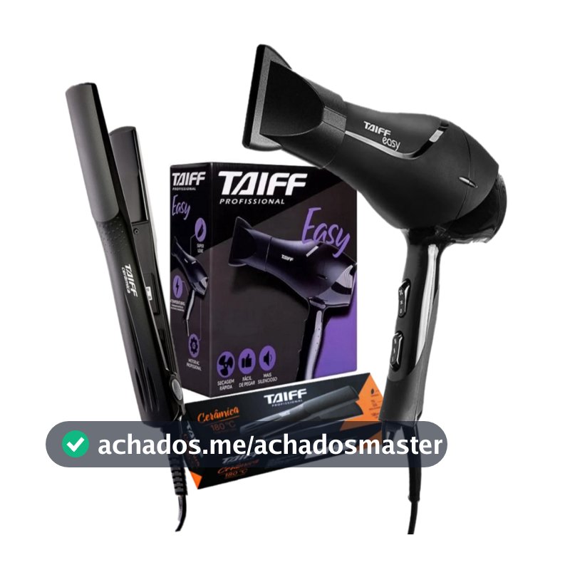 Kit Taiff Secador Easy 1700W e Prancha Taiff Cerâmica 180ºC