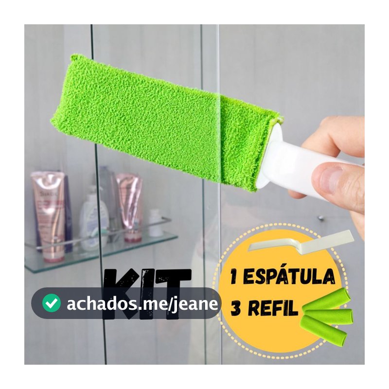 Limpa BoxTranspasse Limpador de vao estreito, frestas de Vidros e Janelas  1 Espatula + 3 Refil