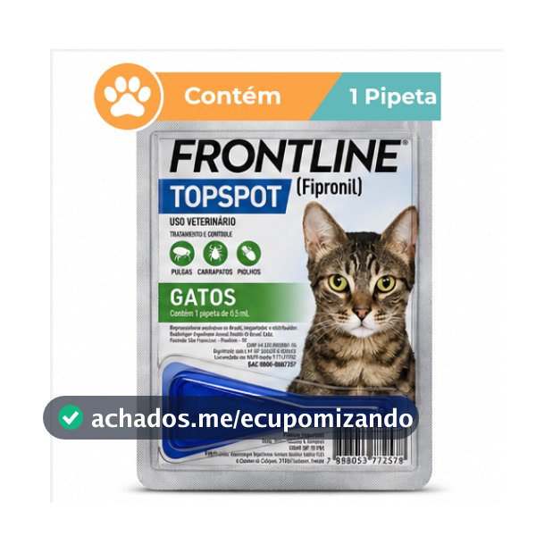 Frontline Top Spot 01kg a 10kg 0,5ml 1 Dose Antipulgas Para Gatos