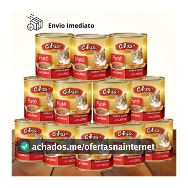 Kit 12 Latas Pate Para Gatos Adultos Colosso Premium Sabor Carne 280g