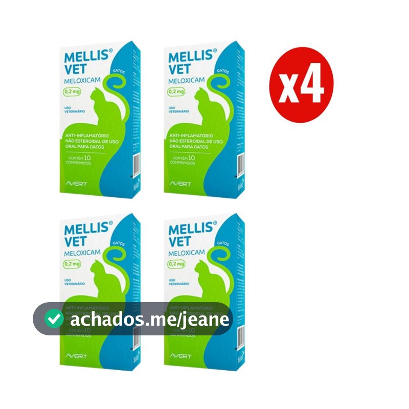 Kit 4 Mellis Vet 0,2mg 10 Comprimidos para Gatos Avert