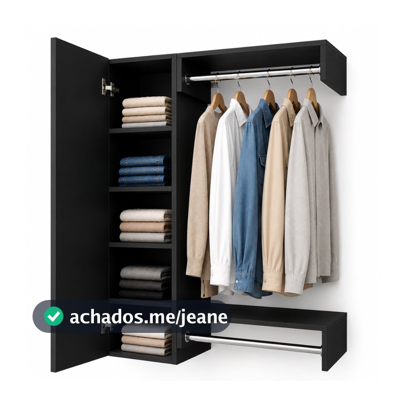 Nicho Suspenso Closet Arara Com Porta - Organizaçao para Seu Quarto ou Lavanderia --- 101