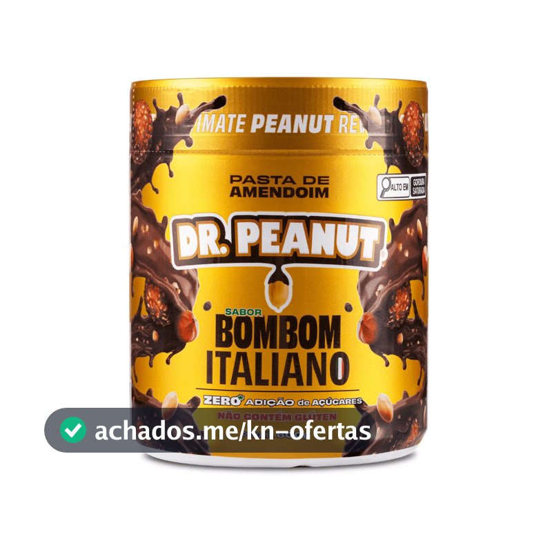 Pasta De Amendoim Com Whey Protein Dr. Peanut Sabor Bombom Italiano 600g