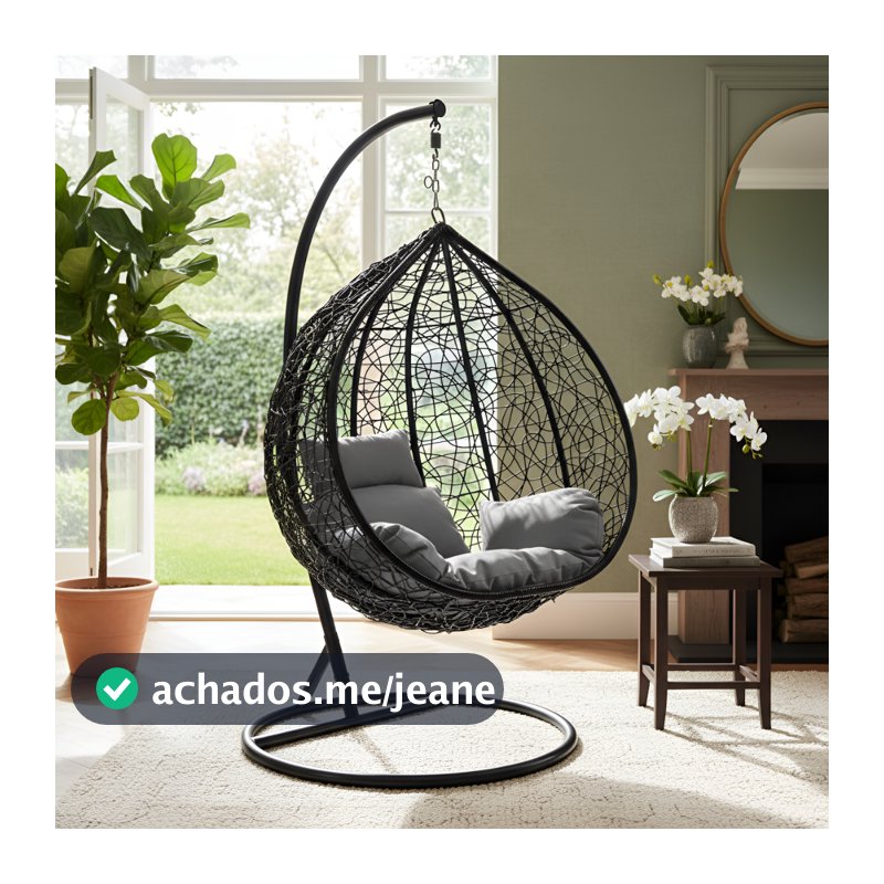 Cadeira Balanço Suspensa Design Italiano Suporte Jardim