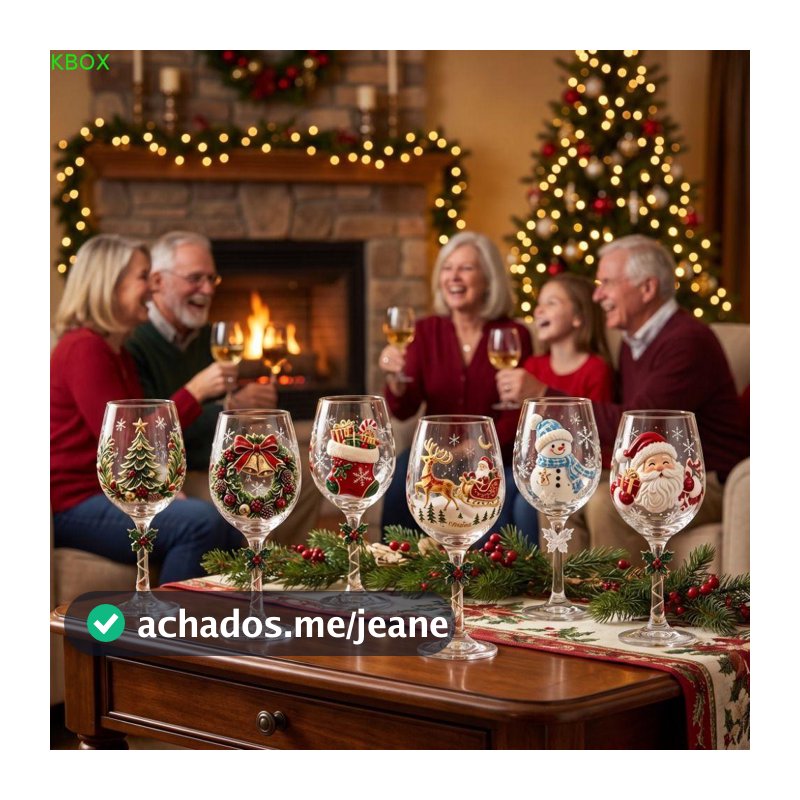 Copo De Vinho De Natal KBOX , Transparente Com Haste De Alce De Papai Noel , Taça De Vidro Engraçada De Boneco De Neve