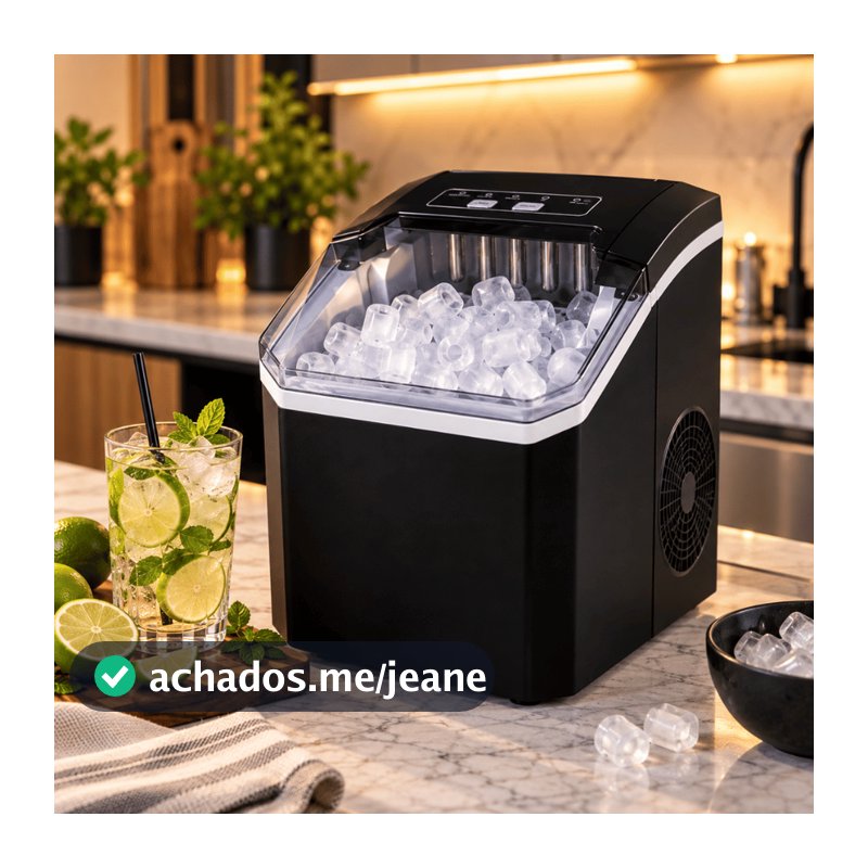 Máquina de Gelo 12kg Gelo Rápido Premium 110V Turbo Ice Cubos para Bar Drinks Bebidas Festas Buffet