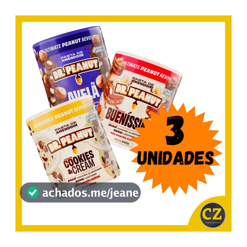 COMBO 3x Pastas com Whey Protein (600g) - Dr Peanut
