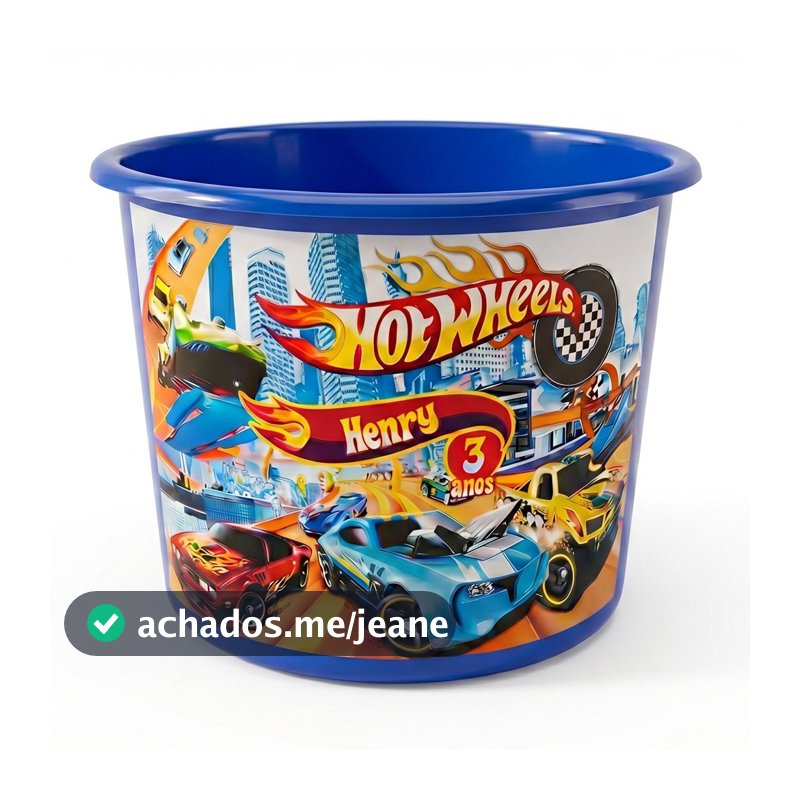 Balde de Pipoca Personalizado Hot Wheels Envio Rápido Lembrancinha Festa Aniversário Hotwheels