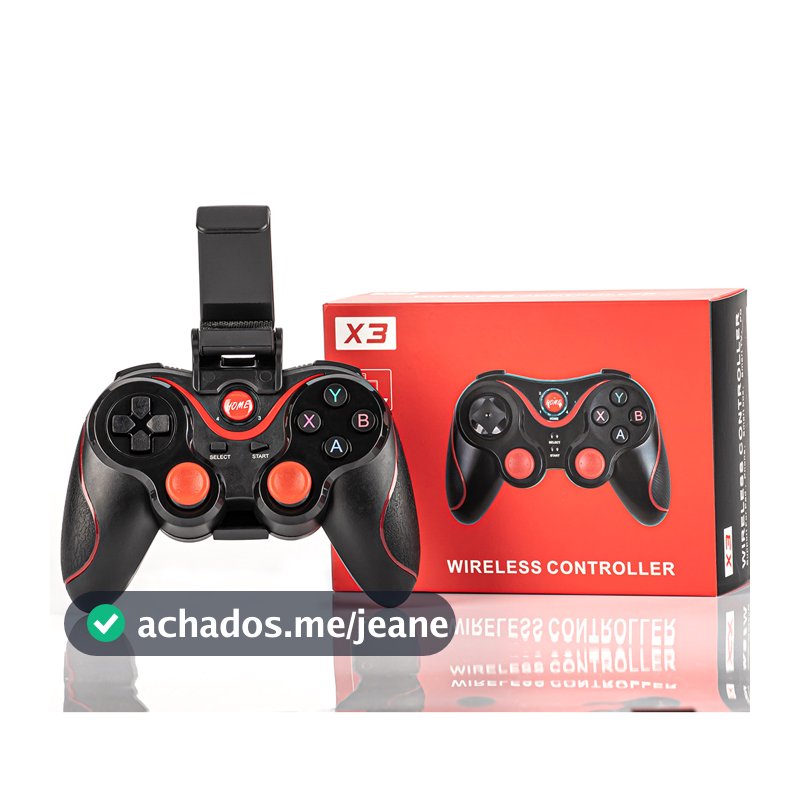 Controle Joystick Bluetooth Universal + cabo usb + suporte para Celular Tablet Android Ipad