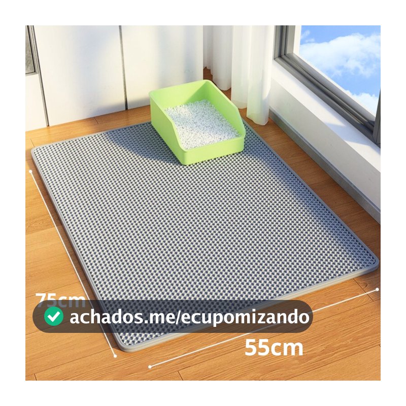 Tapete Higiênico para Caixa de Areia de Gatos Anti Sujeira Coletor Antideparrante 55x75