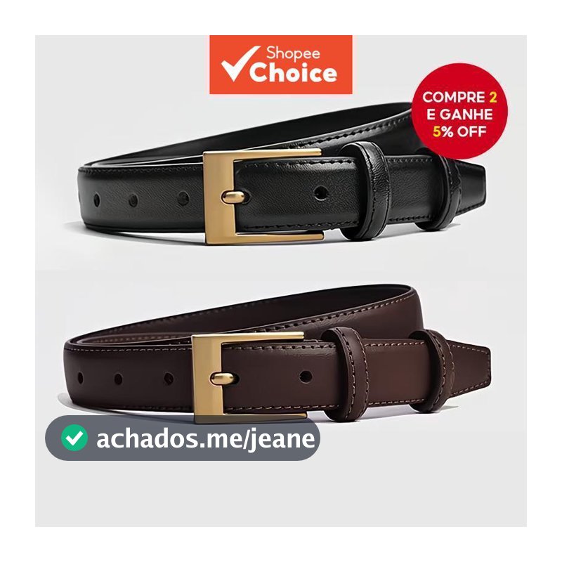Cinto feminino, 1-2 peças, casual e versátil, ideal para o dia a dia, trabalho e looks com jeans, vestidos e shorts.
