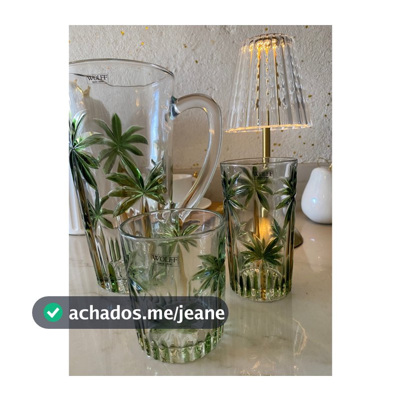 Kit 6 Copos Palm Tree 340ml Cristal Ecológico - Wolff Original