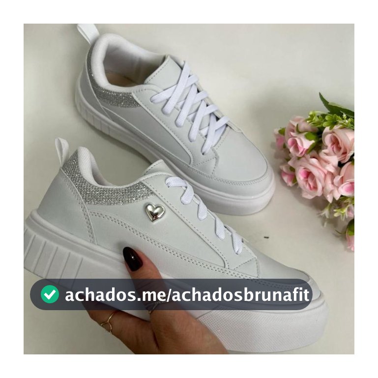 tenis feminino de coraçao com detalhe em gliter sapatos femininos