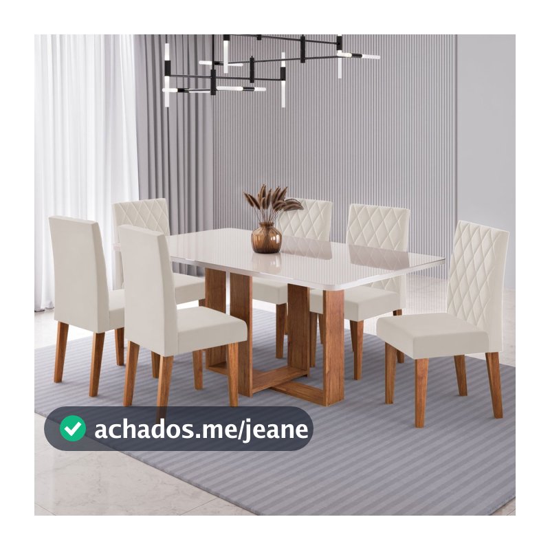 Mesa de Jantar 6 Lugares Afrodite - Viero Móveis