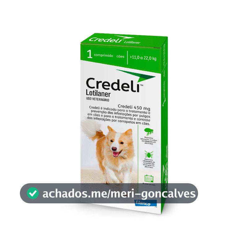 Credeli 450mg Antipulgas Carrapatos Cães 11 A 22kg