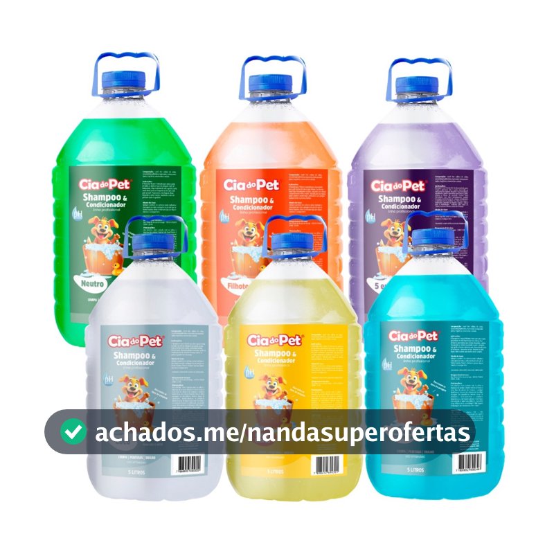 Shampoo e Condicionador para Cães e Gatos Pet Shop Cia do Pet 5 Litros