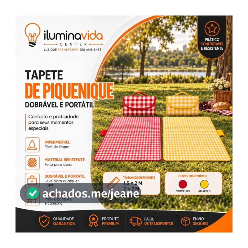 Toalha de Piquenique Dobrável Impermeável com Alça Portátil Grande  2x2m Dobrável Praia Camping
