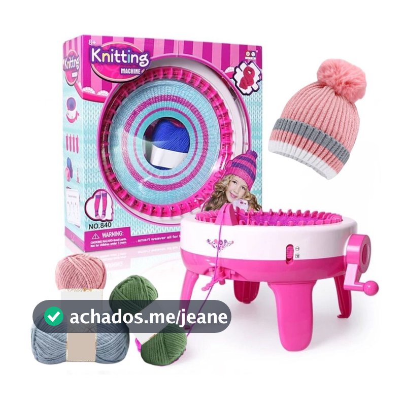 Kit Completo Maquina de Tricô 40 agulhas fazer Gorro Meias cachecol 3 novelos