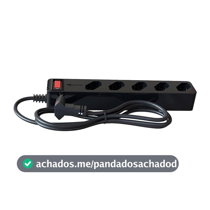 FILTRO DE LINHA + DPS ICLAMPER 5 TOMADAS LCF PRETO