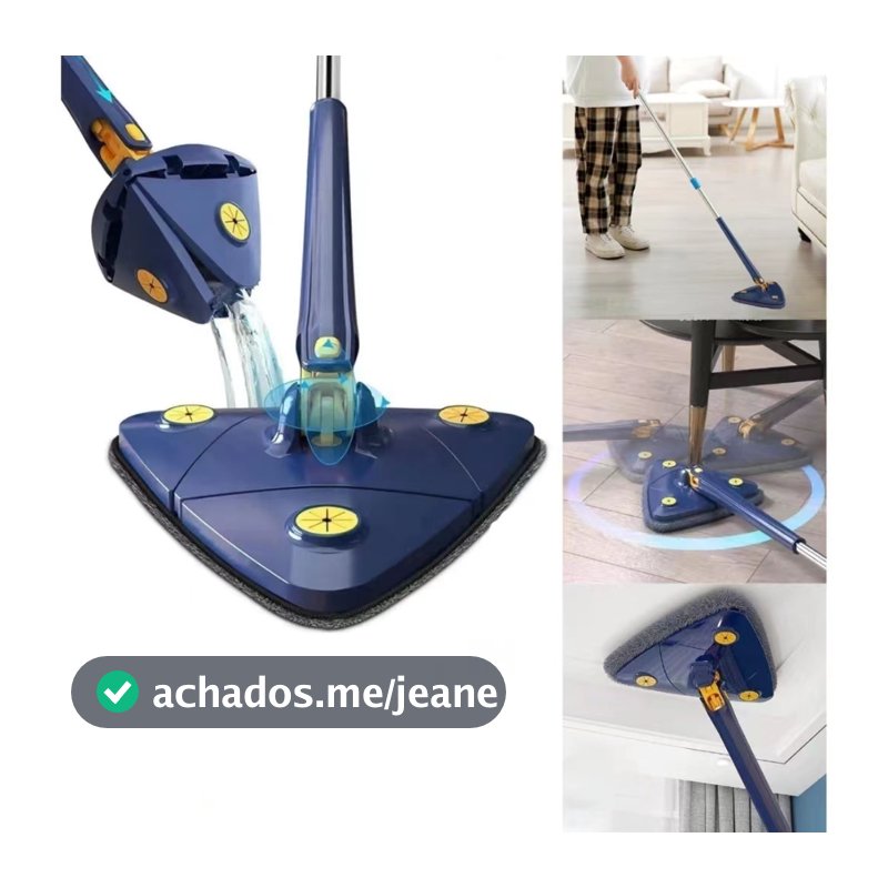 Esfregao Rodo Limpeza Triangulo Mop Giratorio 360° Rodo