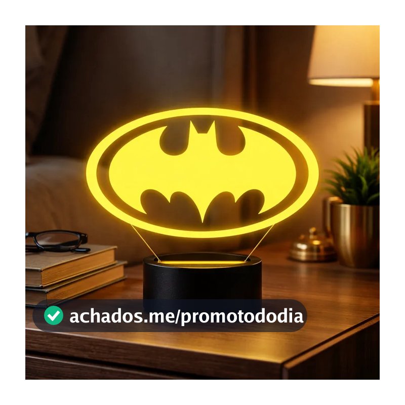 Luminária Led 3D Batman Coringa Herói 2 Multicores