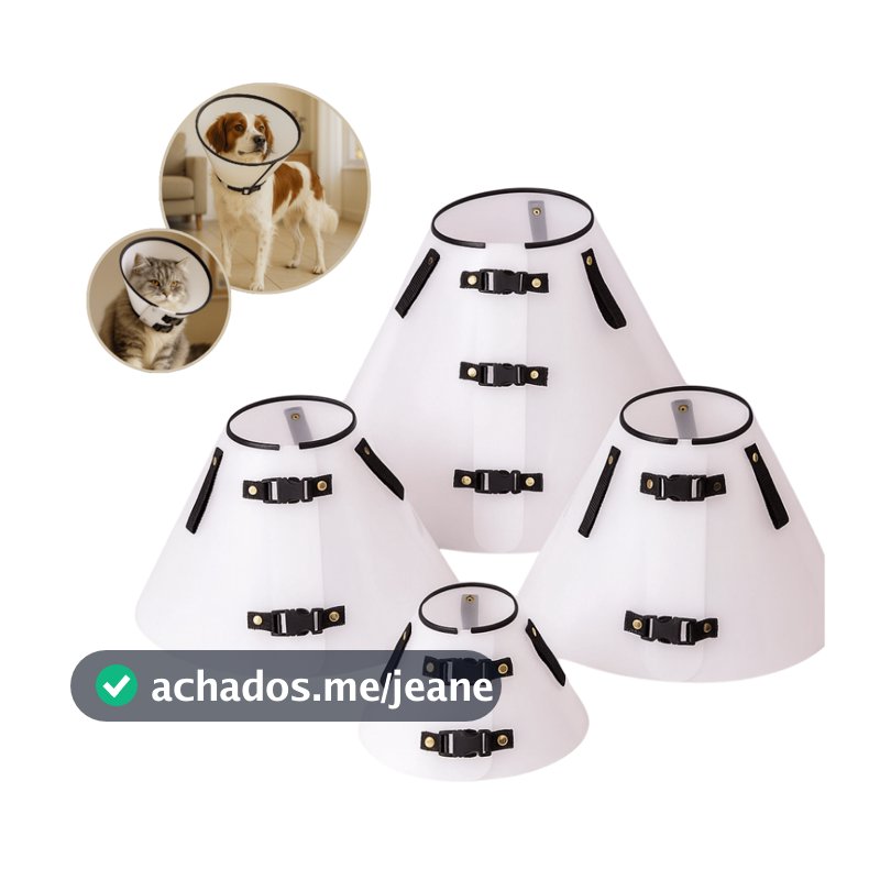 Colar Elizabetano Cirúrgico Pós Operatório Cone Cachorro Gato Pet Diversos Tamanhos