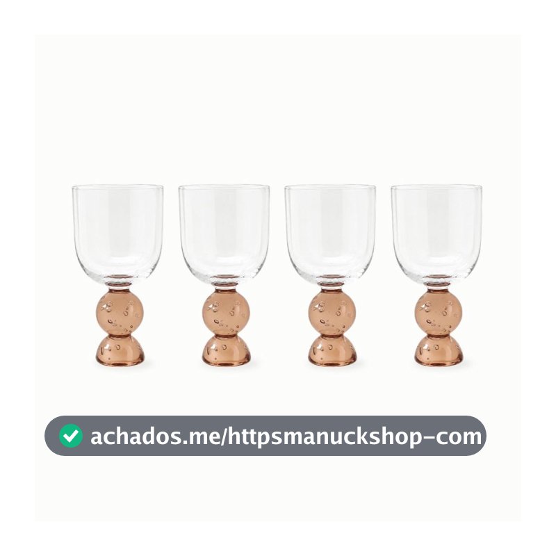 Kit com 4 taças bubble glass  âmbar esfera 380 ml